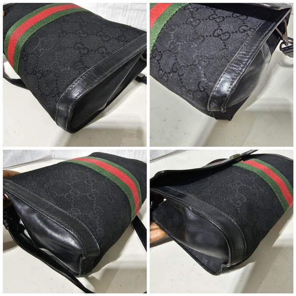 GUCCI Ophidia GG Vintage Sherryline Crossbody bag Black - Picture 13 of 14
